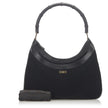 GUCCI Bamboo Black Suede Jackie Shoulder Bag