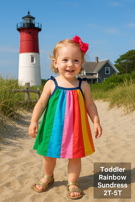 Hanna Andersson Girls Rainbow 2 Piece Sundress Set