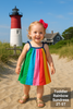 Hanna Andersson Girls Rainbow 2 Piece Sundress Set