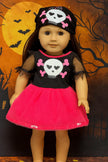 Halloween Skull Tutu Outfit – 2 Piece Doll Clothes