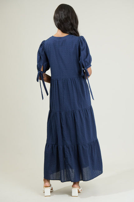 Harper Textured Tiered Midi Dress