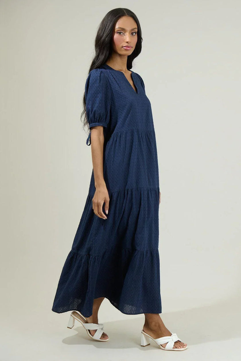 Harper Textured Tiered Midi Dress