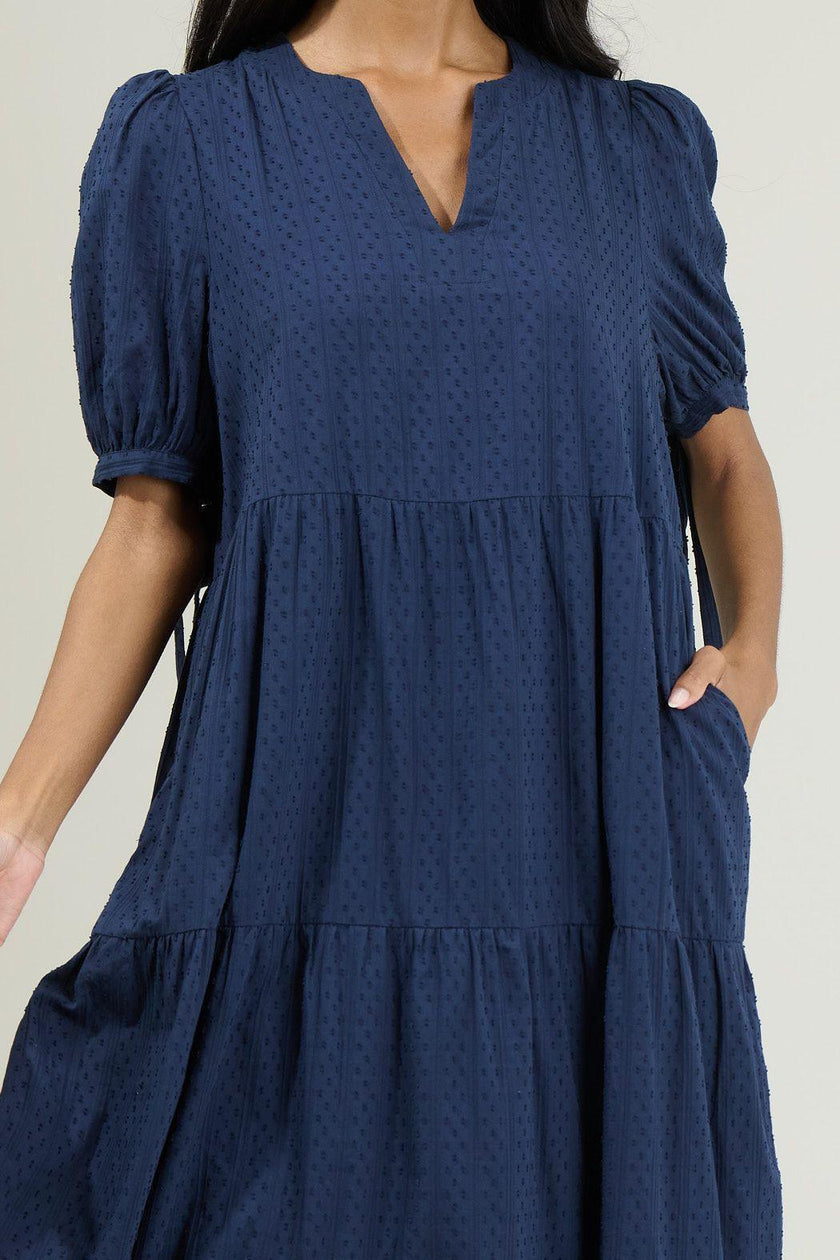 Harper Textured Tiered Midi Dress