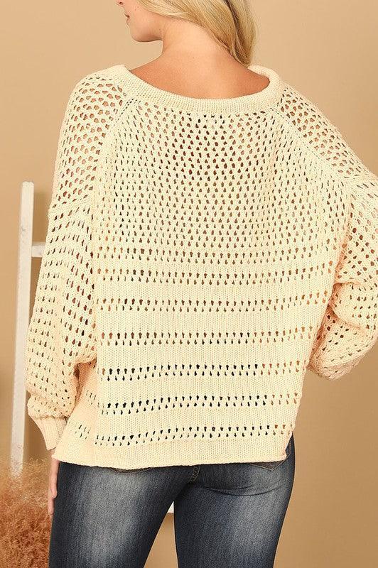 Stay Cozy: Cotton Crochet Sweater - Cape Cod Fashionista
