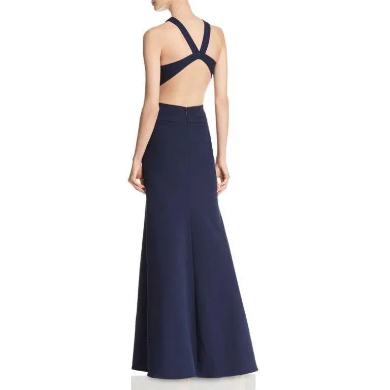 BCBG MAXAZRIA Salome Cross Over Halter Gown