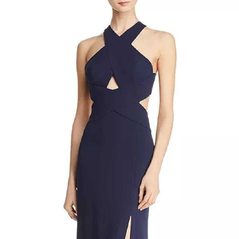 BCBG MAXAZRIA Salome Cross Over Halter Gown