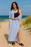 Lui Boho Button-Down Maxi Cover-Up Dress