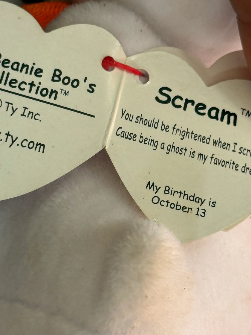 🎃 Ty Beanie Boos Halloween Ghost Plush – Big Sparkly Eyes – 2017 with tags 6
