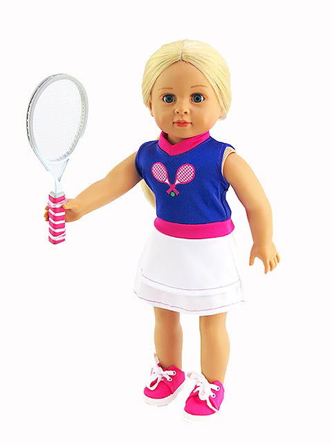 18-Inch Doll Tennis Outfit with Optional Racket, Ball & Tennis Bag | American Girl Compatible
