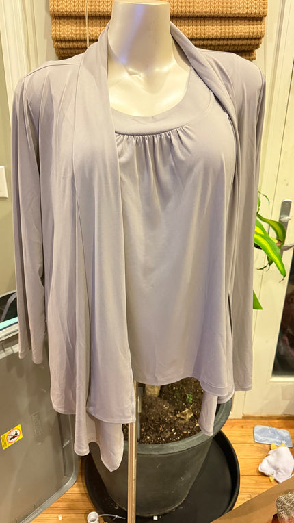 Susan Grave Liquid Cardigan & Tank Set 1X NWOT