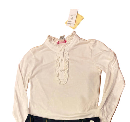 E-Land Girls’ Ruffle Top, Tartan Skirt & Riding Pants