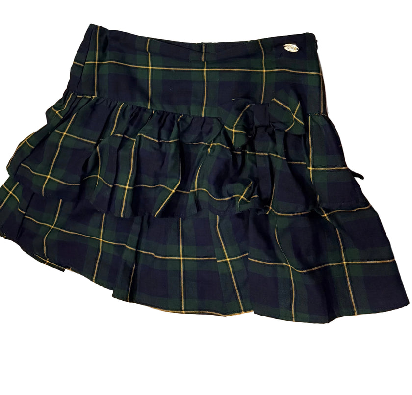 E-Land Girls’ Ruffle Top, Tartan Skirt & Riding Pants