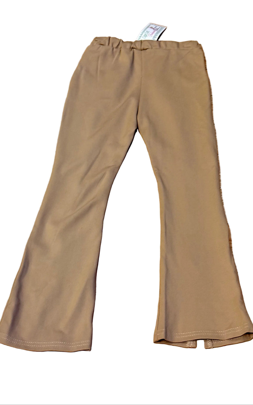 Girls Front Spit Hem Pants with Pockets