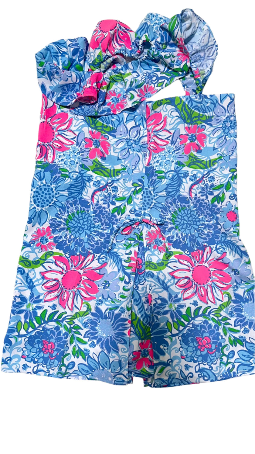 Lilly Pulitzer Suns Out Ruffle Romper – Frenchie Blue NWT (Size 8)