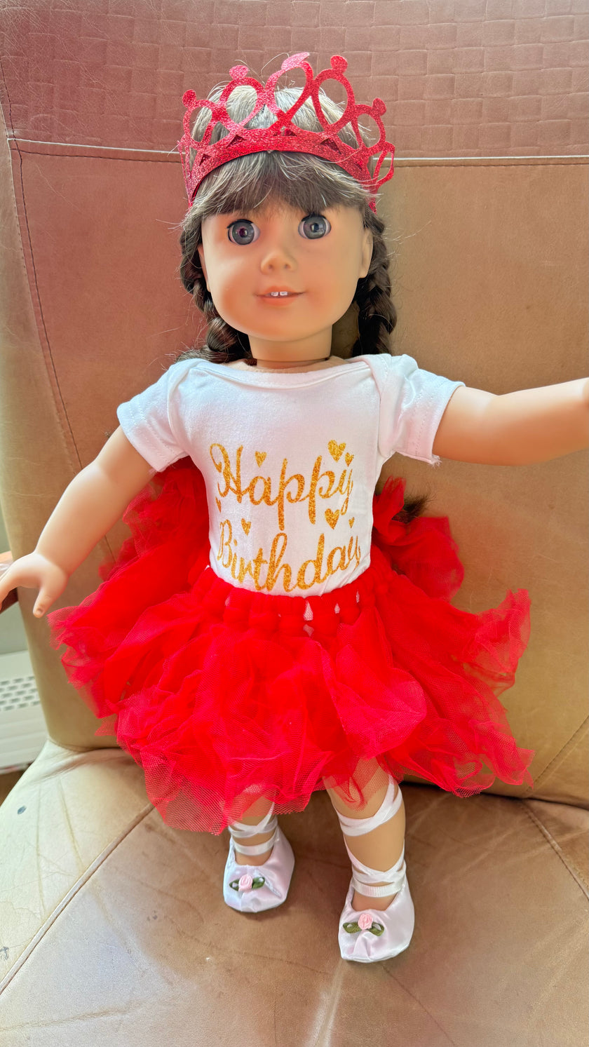 Girls Birthday Girl Unicorn Tee & 18” Doll Birthday Outfits – American Girl Compatible