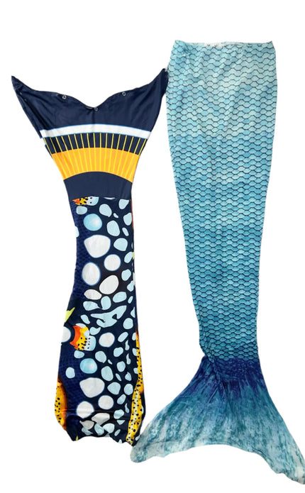 Girls Mermaid Swim Fin Covers – 2-Pack Gently Used (Sizes 12–16)