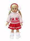 3-Piece Christmas Reindeer Sweater Outfit for  18-Inch American Girl Dolls