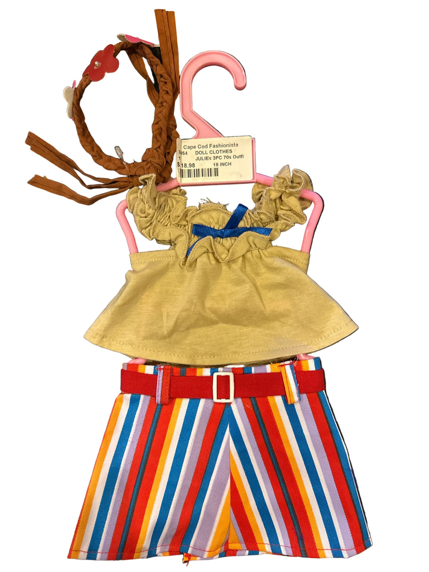Julie’s 70s Striped 3 Piece Skirt Set –  for American Girl Doll