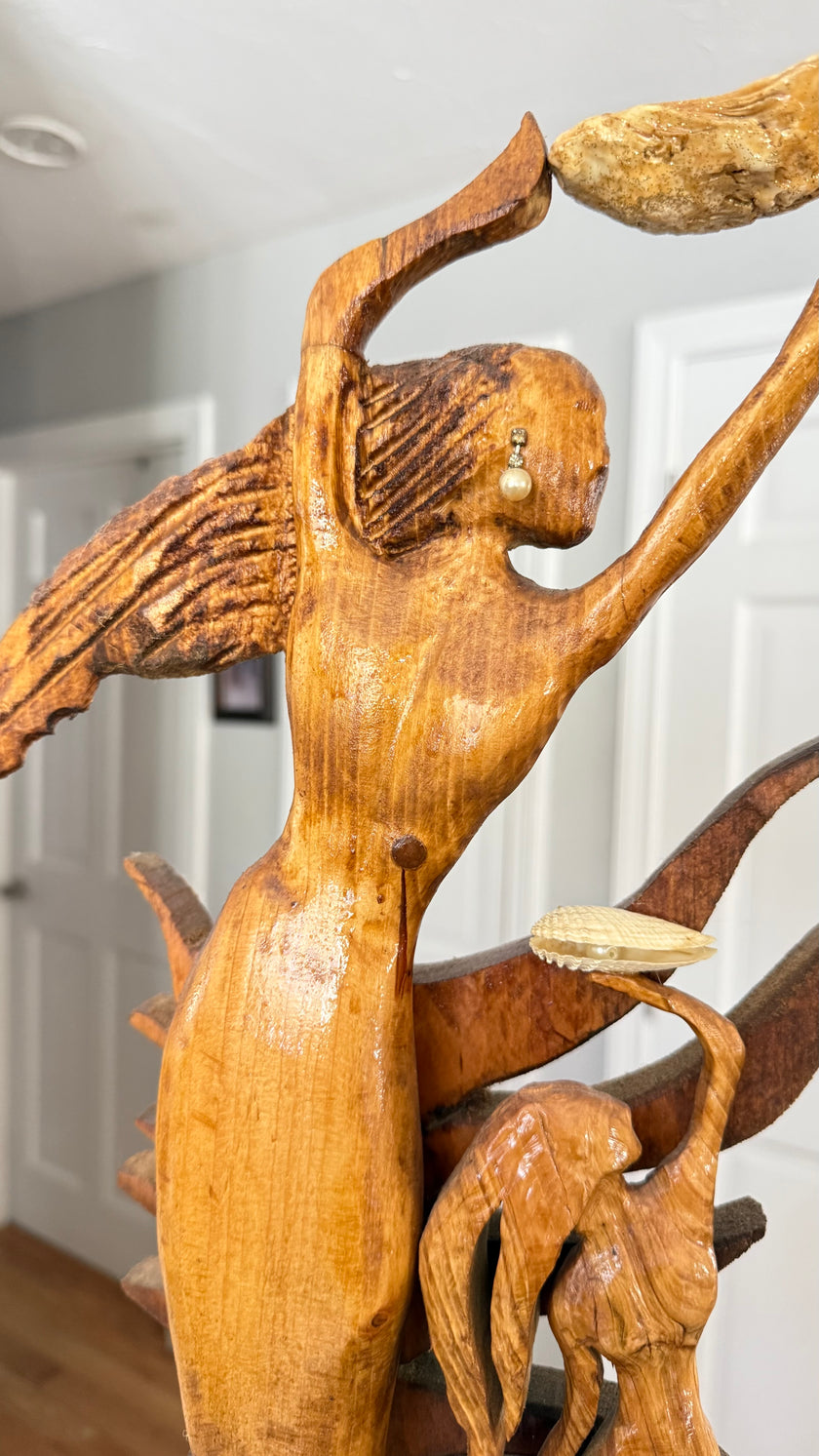 Cape Cod Hand-Carved Wooden Seahorse Wall Art – Coastal Beach House Decor by D.Q.R.