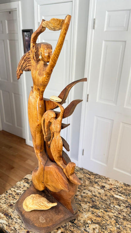 Cape Cod Hand-Carved Wooden Seahorse Wall Art – Coastal Beach House Decor by D.Q.R.