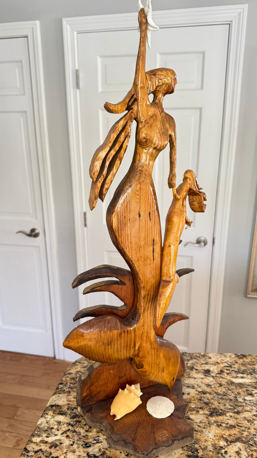 Cape Cod Hand-Carved Wooden Seahorse Wall Art – Coastal Beach House Decor by D.Q.R.