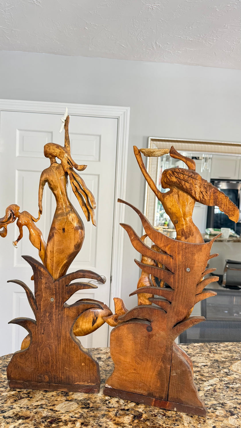 Cape Cod Hand-Carved Wooden Seahorse Wall Art – Coastal Beach House Decor by D.Q.R.