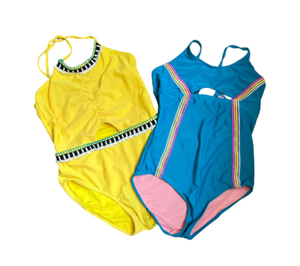 Tween Girls One-Piece Swimsuit Bundle – Gossip Girl Size 16 + Bonus Suit
