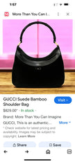 GUCCI Bamboo Black Suede Jackie Shoulder Bag