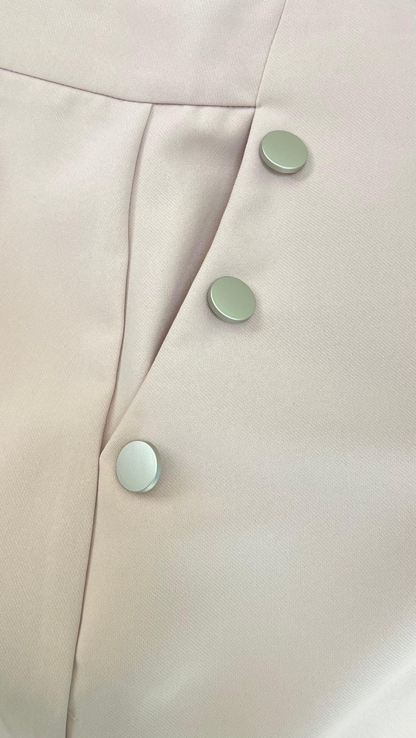 Coastal Classic: High-Waisted Sailor Shorts with Triple Button Detail