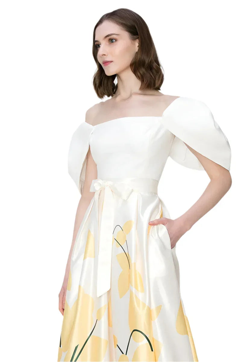 Ina Puff Sleeve Off Shoulder Crop Top with Flap Sleeves - Cape Cod Fashionista