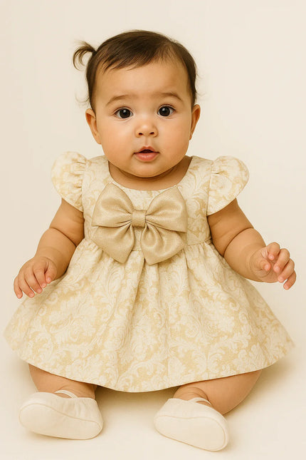 IRIS & IVY Bow Jacquard  Baby Dress NWOT 12 months