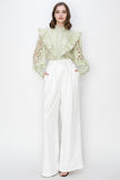 Ina High Waist Pleated Wide Leg Pants- Matching Crop Top Available - Cape Cod Fashionista