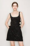 Ina Sequin Cutout Embellished Boucle Mini Dress