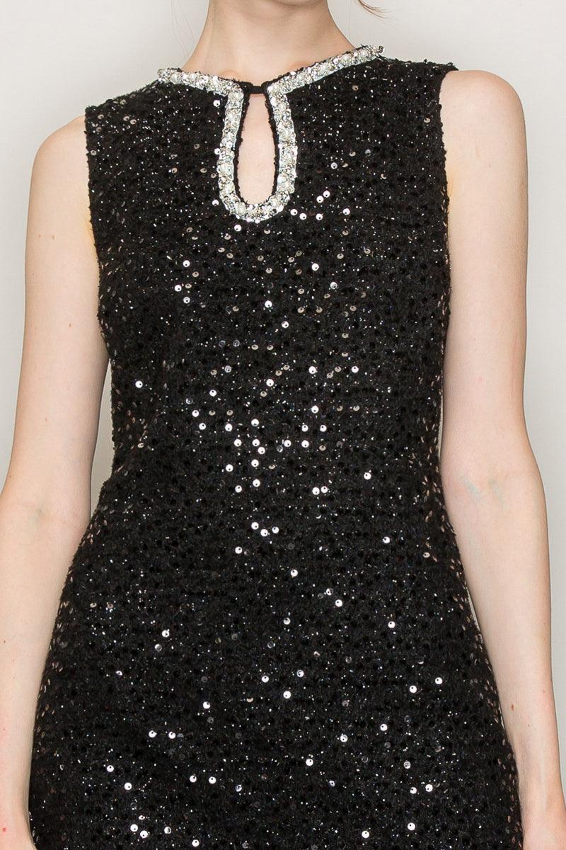 Ina Sequin Bead Embellished Sleeveless Mini Dress - Cape Cod Fashionista