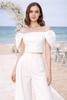 Ina Puff Sleeve Off Shoulder Crop Top with Flap Sleeves