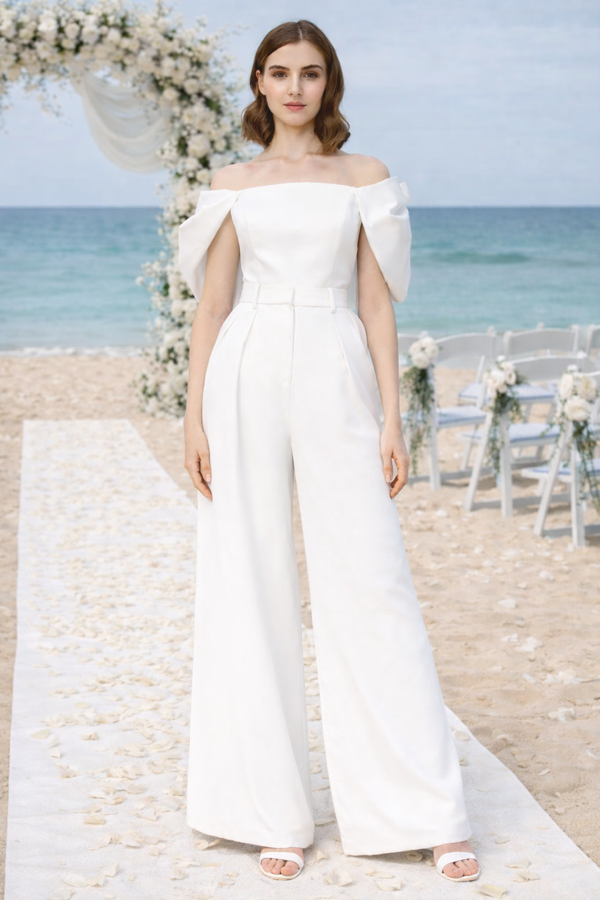 Ina Puff Sleeve Off Shoulder Crop Top with Flap Sleeves