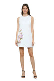 Caroline Floral Embroidered Sleeveless Shift Dress