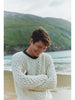 Inishbeg Striped Merino Aran Crew – Men’s Sweater, Made in Ireland