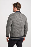 Inishbeg Striped Merino Aran Crew – Men’s Sweater, Made in Ireland