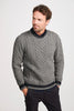 Inishbeg Striped Merino Aran Crew – Men’s Sweater, Made in Ireland