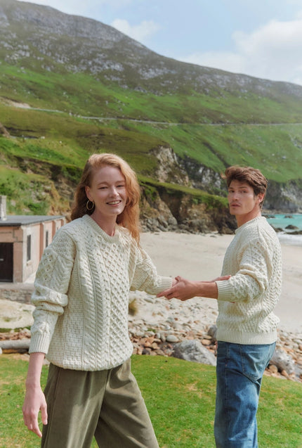 Inisheer Traditional Aran Unisex Sweater – 100% Merino Wool, Made in Ireland