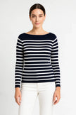 J. McLaughlin Leeward Shoulder Striped Sweater Size SMALL