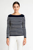 J. McLaughlin Leeward Shoulder Striped Sweater Size SMALL