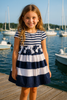 JUSBE KIDS - Jusbe Kids Nordic Cotton Bow Dress – Hand-Trimmed Lined Party Dress