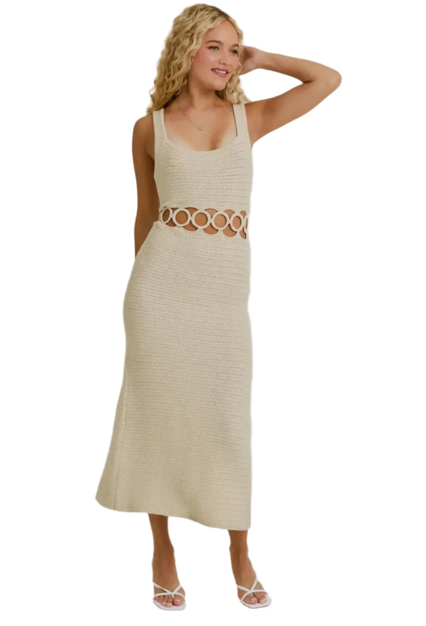 Sunset Stroll Circle Crochet Midi Dress