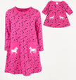 Matching Unicorn Girl And Dolls Cotton Dress fits American Girl and any 18