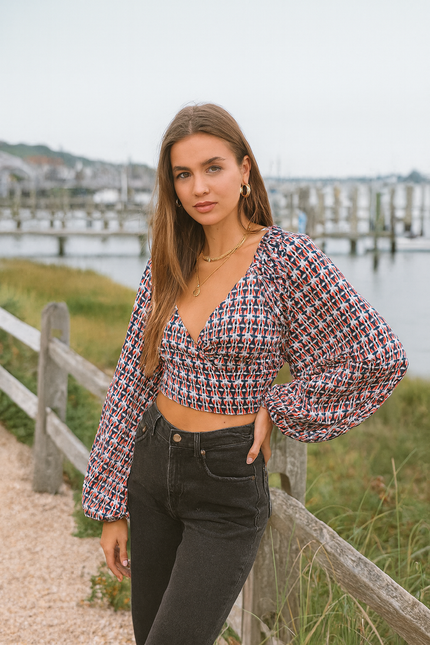 Wrap-it Your Way Long Sleeve Tie Crop Top