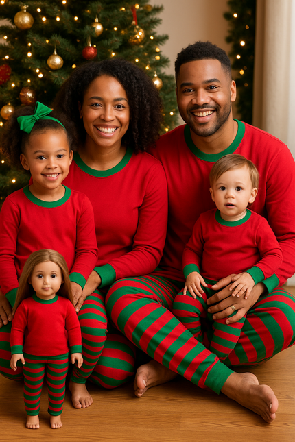 Matching Family Cotton Christmas Pajamas – Girls, Adults & 18
