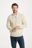 Merino Aran Half Zip Sweater – 100% Merino Wool, Irish Cable Knit