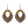Indian-Inspired Antique Gold Filigree Drop Earrings | 18K PVD